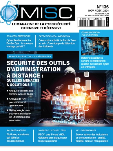 Sécurité des outils d’administration à distance : quelles menaces & solutions ? Attaques utilisant des Remote Access Tools Analyse de RAT propriétaires et open source Méthodologie pour trouver et éradiquer les utilisations non autorisées